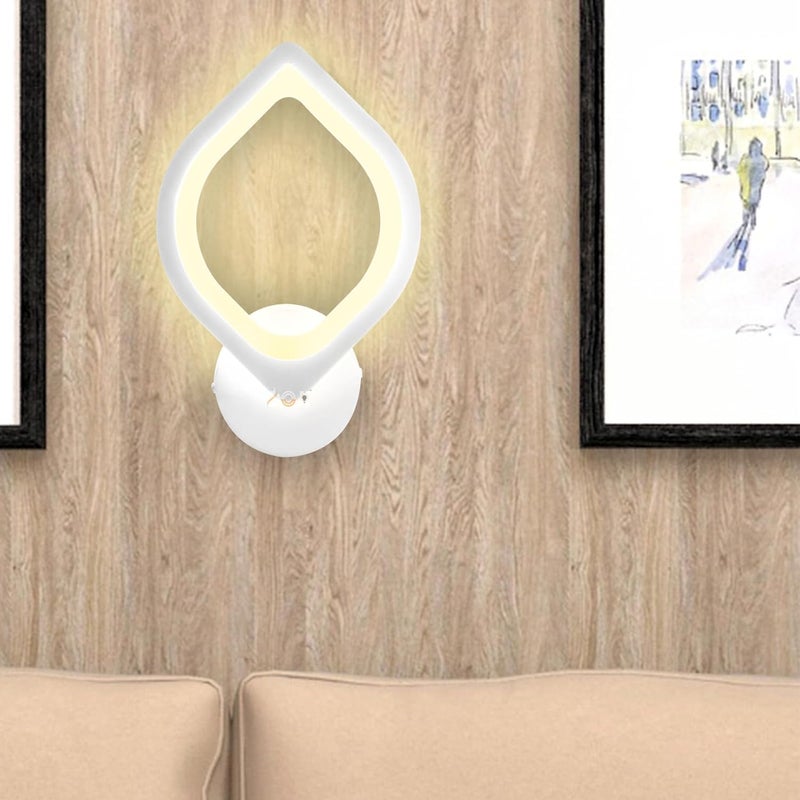 DOJI DOJI White Body Wall Lights Stylish Wall lamp Wall ligt Wall lamp for Living Room Fancy Lights for Wall Bedroom Home Decoration ColorWarmwhite Almond - Image 2