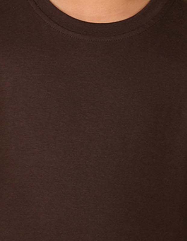Nusyl Boys Full Sleeves Solid T-Shirt for Kids | Soft Cotton Blend | Comfortable Regular Fit | Casual 2-16 Years | Brown - Image 3