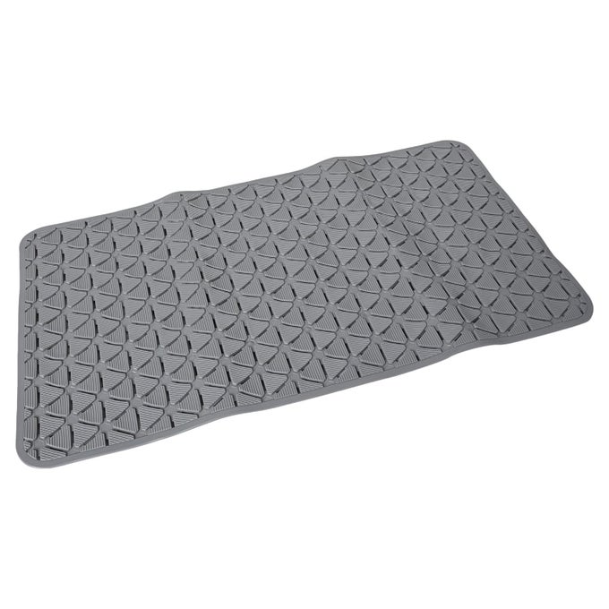 PROTECTION BATH SHOWER MAT WITH SUCTION CUPS AND DRAIN HOLES NONSLIP ANTISKID PVC RUBBER MAT IDEAL FOR WALKIN SHOWERS PACK OF 1 GREY