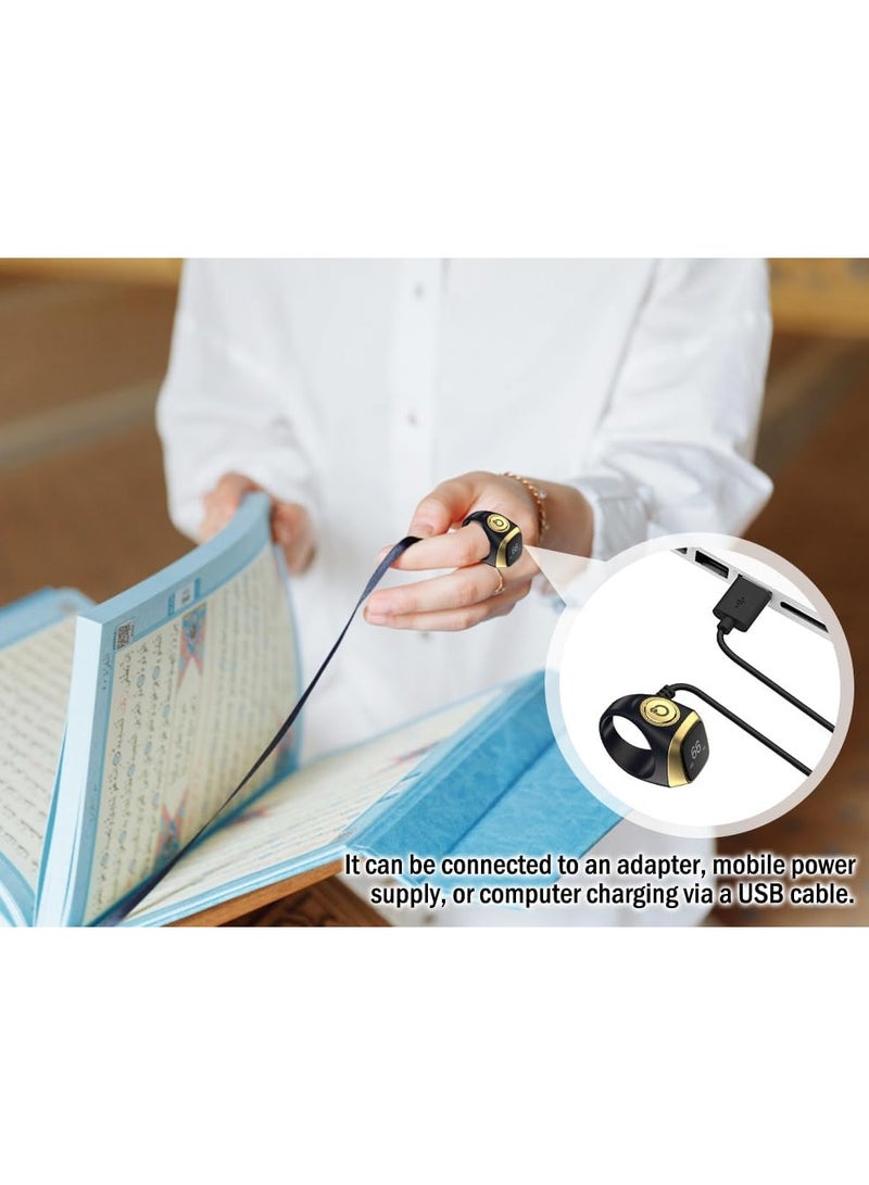 عداد الخواتم الذكي، التسبيح الذكي، خواتم الصلاة الإسلامية الذكية (وردي 20 مم) - Image 5