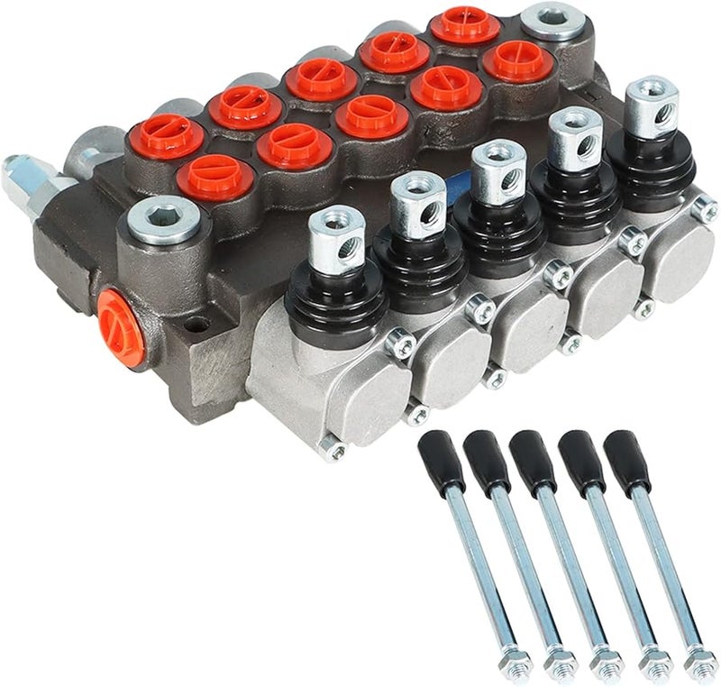 Findmall 5 سبول 13 جالون في الدقيقة صمام تحكم هيدروليكي اتجاهي 3600 رطل لكل بوصة مربعة منافذ SAE مزدوج الفعل للجرارات واللوادر - Image 4