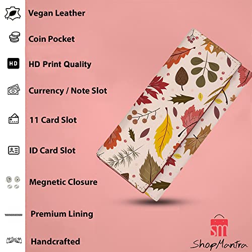 ShopMantra Wallet for Woman | Stylish Artificial Leather Trifold Purse for Girls | Multicolor Floral Print Clutch with Card Slots & Coin Pocket - Image 2
