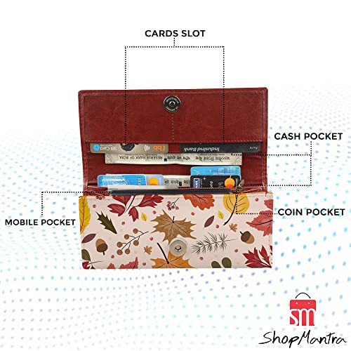 ShopMantra Wallet for Woman | Stylish Artificial Leather Trifold Purse for Girls | Multicolor Floral Print Clutch with Card Slots & Coin Pocket - Image 5