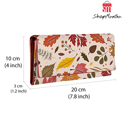 ShopMantra Wallet for Woman | Stylish Artificial Leather Trifold Purse for Girls | Multicolor Floral Print Clutch with Card Slots & Coin Pocket - Image 3