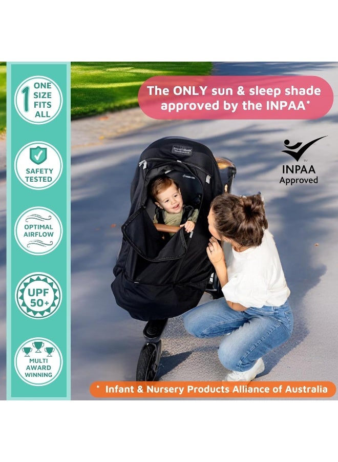 SnoozeShade Plus Extra Universal Fit Baby and Toddler Buggy & Stroller Sun Shade and Sleep Aid - Image 2