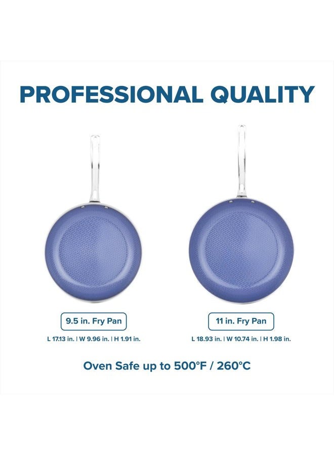 Viking Hybrid Plus 3-Ply Ceramic Nonstick Frying Pan, Made without PFAS, 2-Piece Induction Fry Pan Set, 9.5 and 11 Inch, Metal Utensil Safe, Oven Safe to 500F - Image 5
