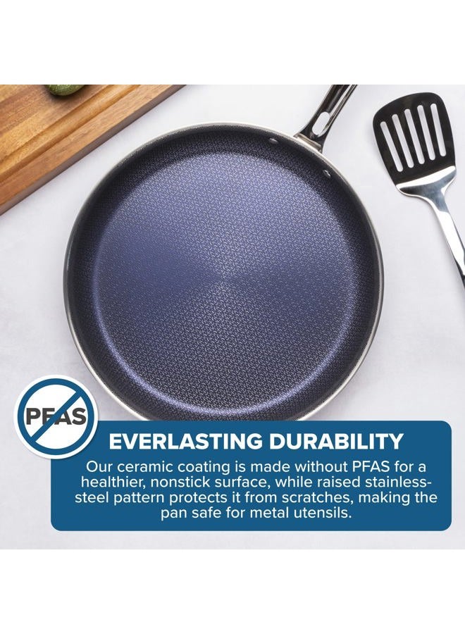 Viking Hybrid Plus 3-Ply Ceramic Nonstick Frying Pan, Made without PFAS, 2-Piece Induction Fry Pan Set, 9.5 and 11 Inch, Metal Utensil Safe, Oven Safe to 500F - Image 4
