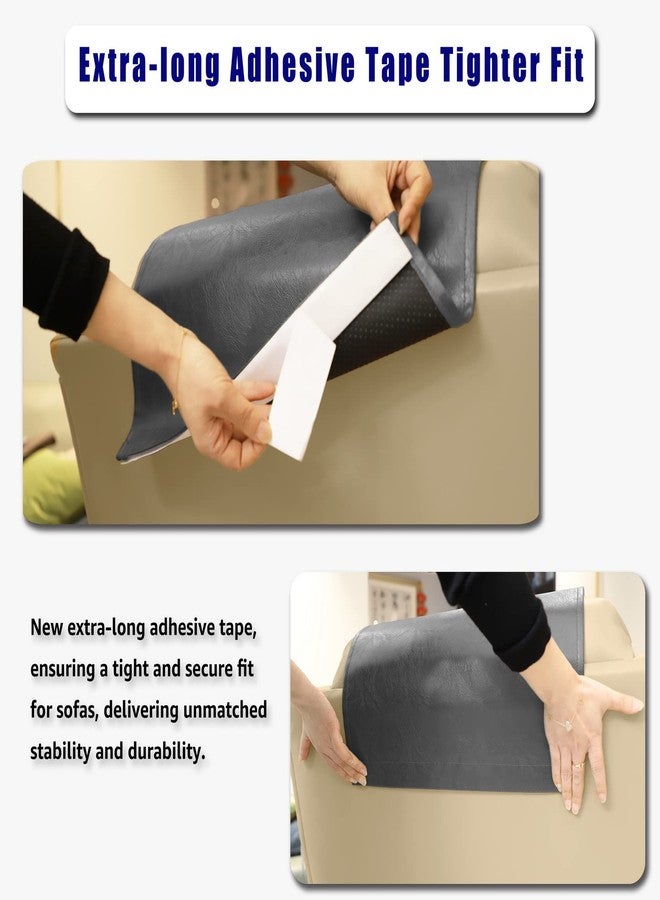 AmazeCov Headrest Cover for Furniture Slipcovers,Faux Leather Headrest Protector for Recline Chair Vinyl Head Protector Cover for Sofa,Theater Seat Cover for Home & Office 17x27 Inches, Dark Gray - Image 5