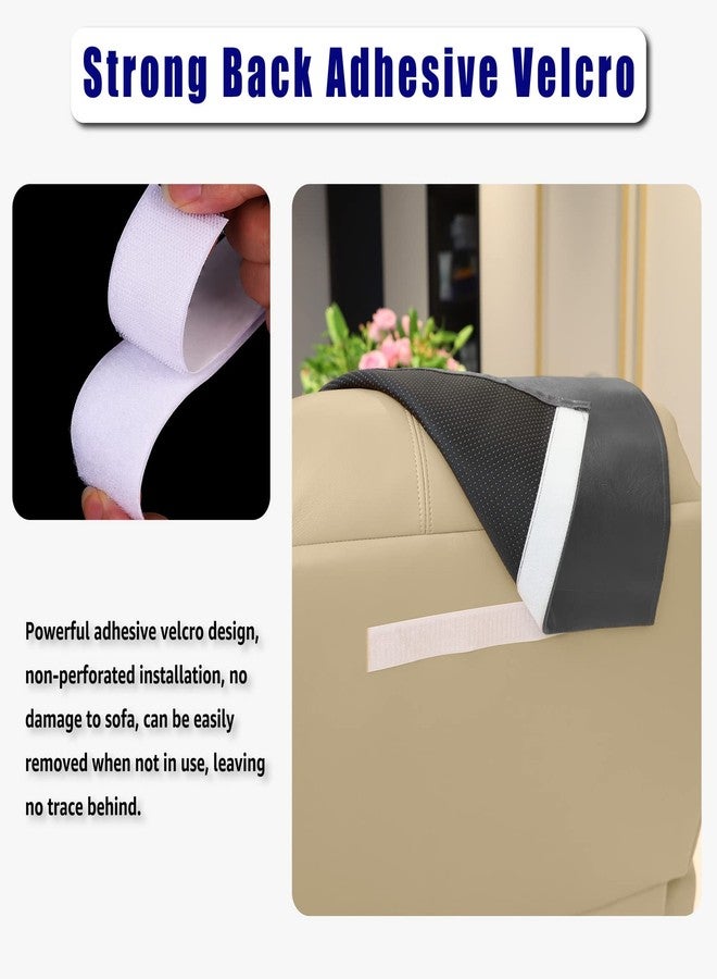 AmazeCov Headrest Cover for Furniture Slipcovers,Faux Leather Headrest Protector for Recline Chair Vinyl Head Protector Cover for Sofa,Theater Seat Cover for Home & Office 17x27 Inches, Dark Gray - Image 4
