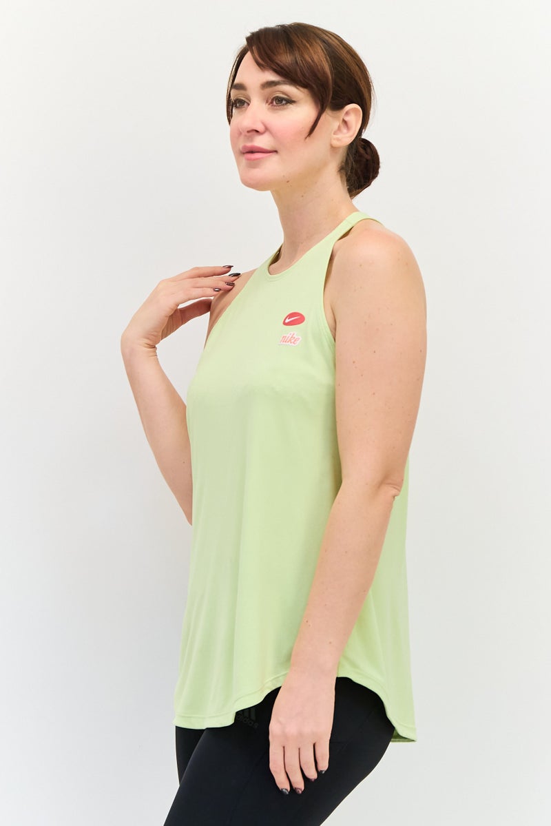 Nike Women Dri-Fit Brand Logo Training Tank Top, Lime Green - Image 2