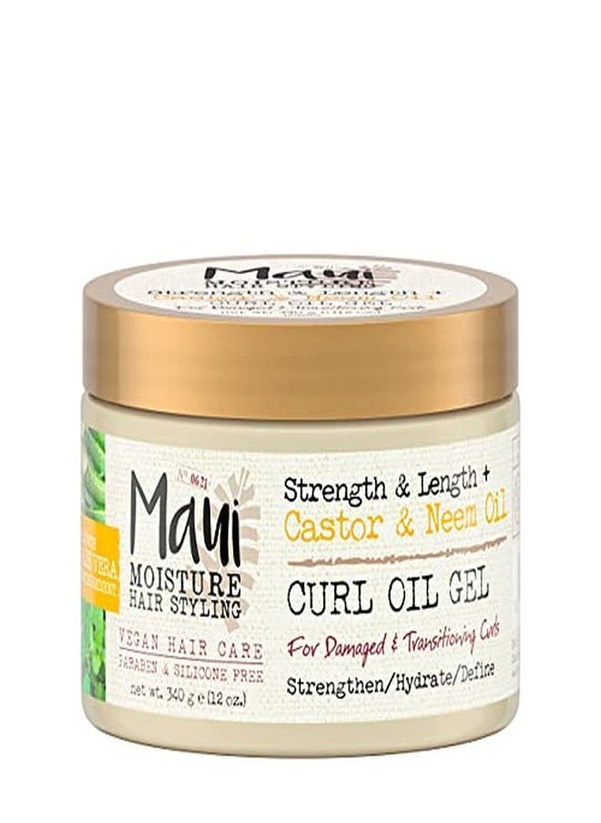 MAUI MOISTURE Strength & Length + Castor & Neem Oil Curl Oil Gel Natural Curl Hair Product 12 Oz  - Image 1