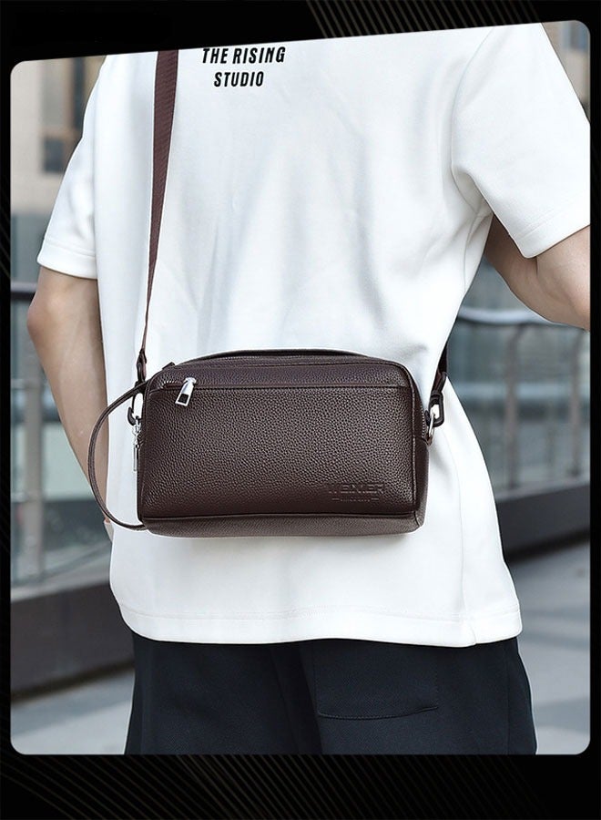 WEIXIER Men Business Messenger Bag Casual Large Capacity Water-proof PU Leather Wear Resistant Crossbody Bag - Image 2