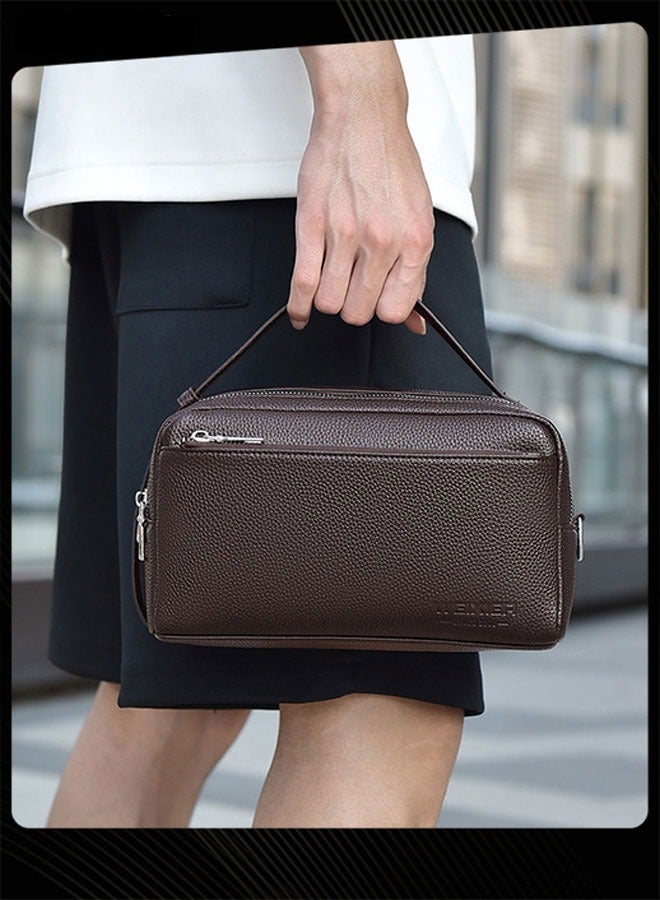 WEIXIER Men Business Messenger Bag Casual Large Capacity Water-proof PU Leather Wear Resistant Crossbody Bag - Image 4