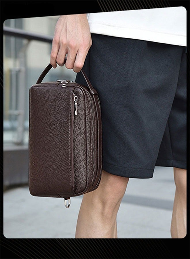 WEIXIER Men Business Messenger Bag Casual Large Capacity Water-proof PU Leather Wear Resistant Crossbody Bag - Image 3