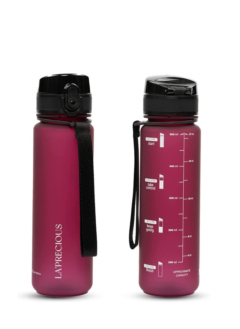 LA' PRECIOUS - 500ml Water Bottle for Adults and Kids - USA Tritan Material Non-Toxic BPA Free - Fast Flow - Flip Top Leak Proof Lid and One Click Open - Image 1