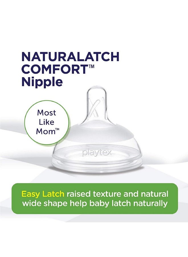 بلايتيكس بيبي حلمة Playtex Baby NATURALATCH المريحة، للتبديل من الرضاعة الطبيعية إلى الرضاعة بالزجاجة، شعور يشبه شعور الأم، تدفق متوسط، قطعتان  - Image 2