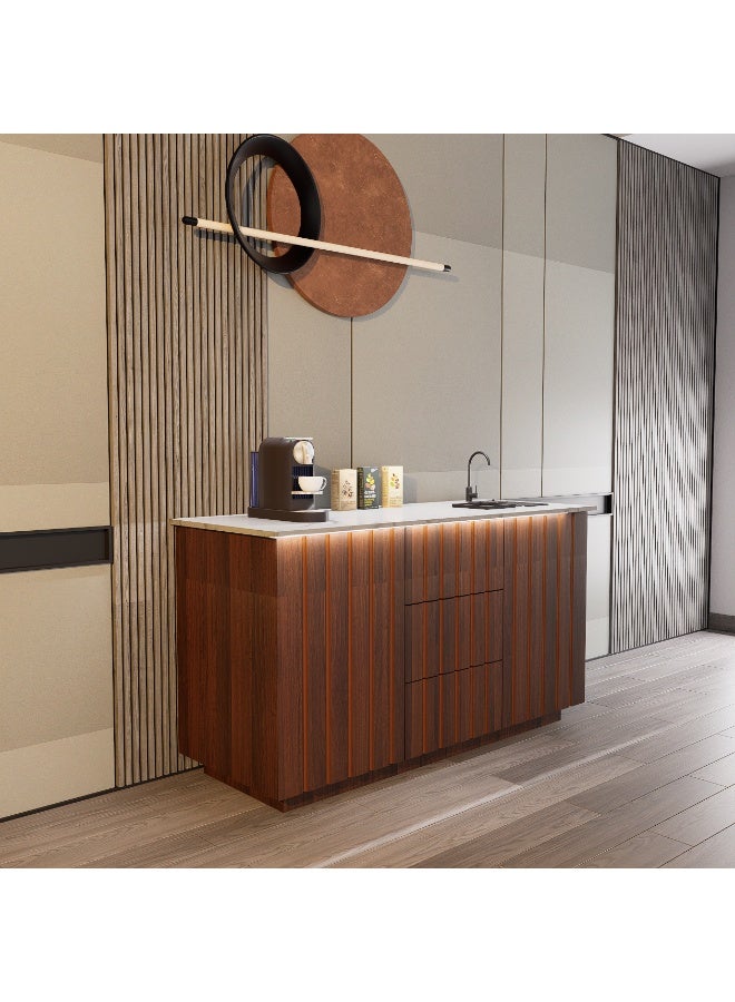 كوفي وورلد ركن القهوة بكج شامل الاضاءة المخفية والرينزر والسلة والحنفية - Image 2