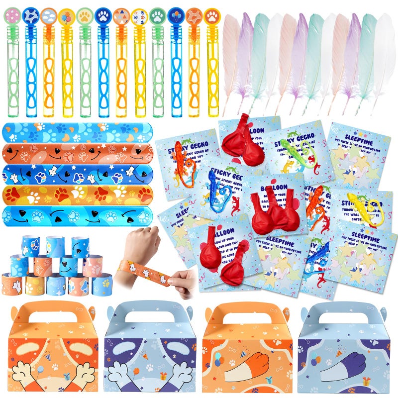 Vanblue 120Pcs Blue Color Dog Party Favors,Birthday Decorations Supplies for Kids,Sticky Gecko,Red Balloon with Cards Goodie Bag Stuffers,Classroom Rewards,Pinata Stuffers,Family Games - Image 1