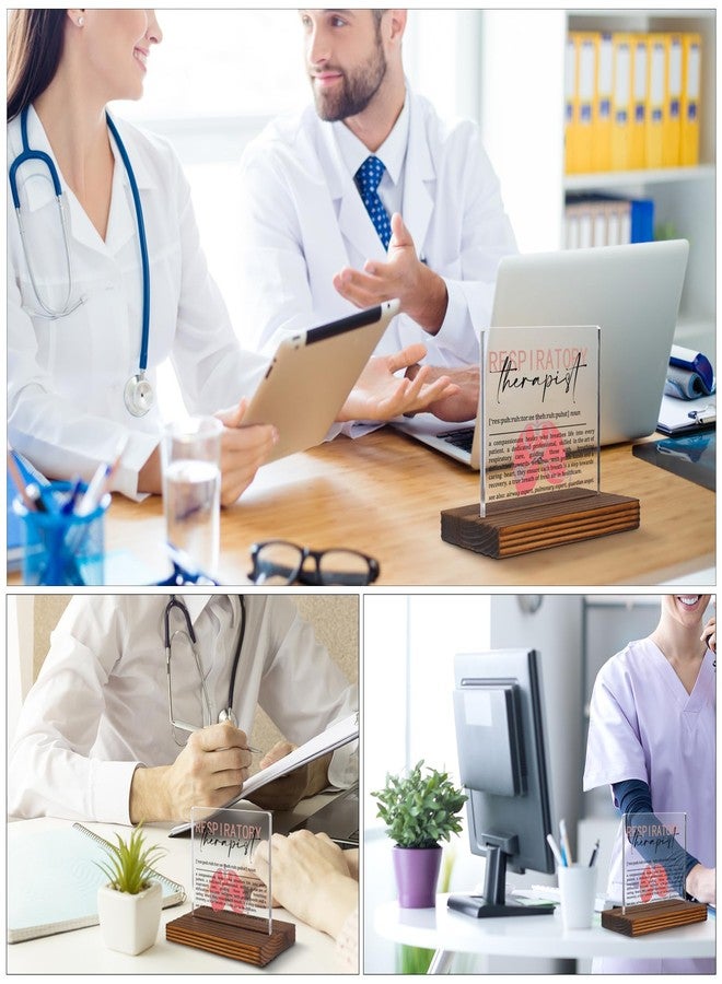 EFFJNSG Respiratory Therapist Appreciation Gift Clear Desk Decorative Sign, Thank You Gift for Respiratory Therapy Care Week, Grad Gift for RT Worker, RT Definition Healthcare Office Decor Plaques EDC54 - Image 5
