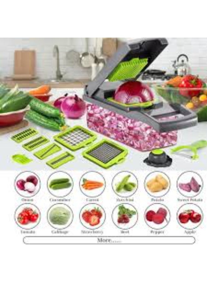 "قطاعة الخضار والبصل مبشرة احترافية متعددة الوظائف 16 في 1 قطاعة خضروات متعددة الاستخدامات قطاعة خضار 16 قطعة أدوات مطبخ لتقطيع الخضار قطاعة خضار يدوية قطاعة خضروات بالمكعبات مفرمة خضار منزلية أدوات تقطيع الخضروات بسهولة قطاعة بصل وطماطم قطاعة متعددة الشفرات قطاعة مطبخ احترافية قطاعة خضار للسلطة قطاعة خضار بلاستيك مع شفرات حادة قطاعة خضروات سريعة وآمنة - Image 3