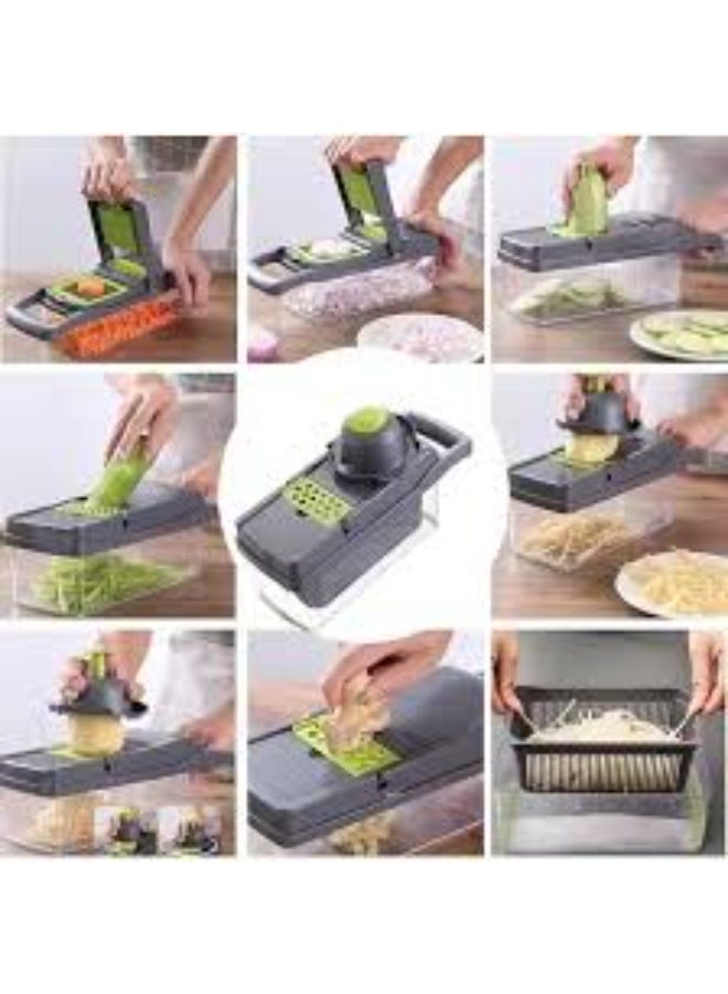 "قطاعة الخضار والبصل مبشرة احترافية متعددة الوظائف 16 في 1 قطاعة خضروات متعددة الاستخدامات قطاعة خضار 16 قطعة أدوات مطبخ لتقطيع الخضار قطاعة خضار يدوية قطاعة خضروات بالمكعبات مفرمة خضار منزلية أدوات تقطيع الخضروات بسهولة قطاعة بصل وطماطم قطاعة متعددة الشفرات قطاعة مطبخ احترافية قطاعة خضار للسلطة قطاعة خضار بلاستيك مع شفرات حادة قطاعة خضروات سريعة وآمنة - Image 1