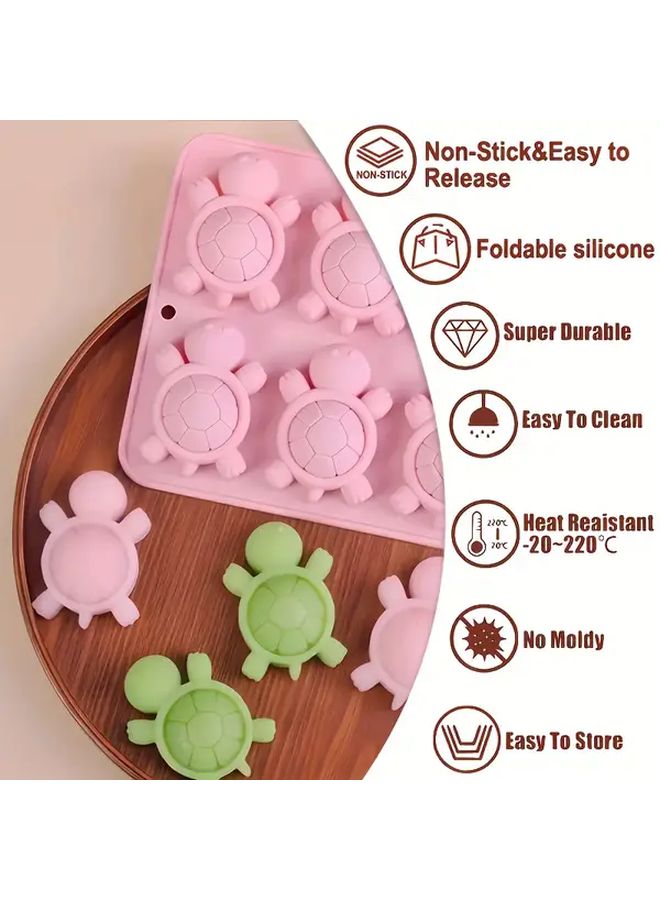 Pink 6 Section Turtle Cake Mold Food Grade Heat Resistant Baking Chocolate Mold - Image 5