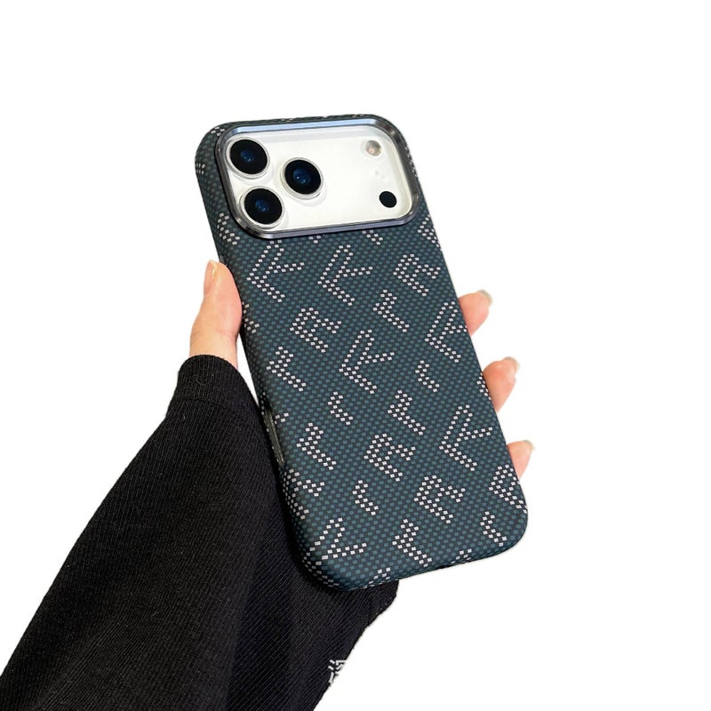 MagSafe iPhone 13 Drop Protection PC Case with Kevlar Texture and Full Coverage in Blue for Daily Carry - Image 1