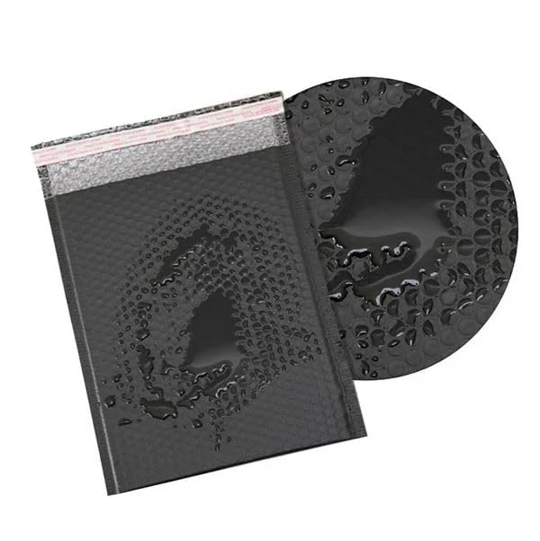 DowDew Water Resistant Bubble Envelope Mailers [10 Pack] 6 inch x 9 inch #0 Black Poly Padded Shipping Envelopes Self Sealing Cushioned Packaging Bags - Image 2