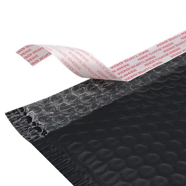 DowDew Water Resistant Bubble Envelope Mailers [10 Pack] 6 inch x 9 inch #0 Black Poly Padded Shipping Envelopes Self Sealing Cushioned Packaging Bags - Image 3