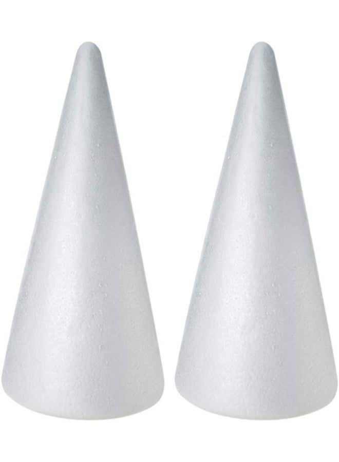 klarako 2pcs Christmas Foam Crafts Foam Styrofoam Cones Christmas Tree Table Centerpiece Flower Arrangement Props Xmas Holiday Party Craft Craft Foam Cone Art Floral Foam Cone Accessories(38x13.5cm)  - Image 1