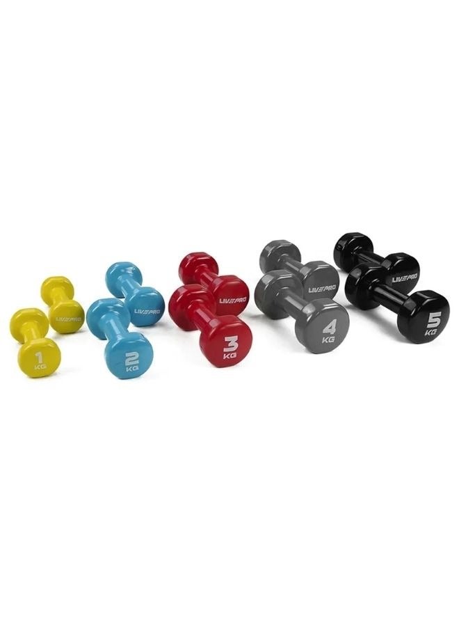 LivePro Livepro Colored Studio Dumbbell 1-5 Kg Set 