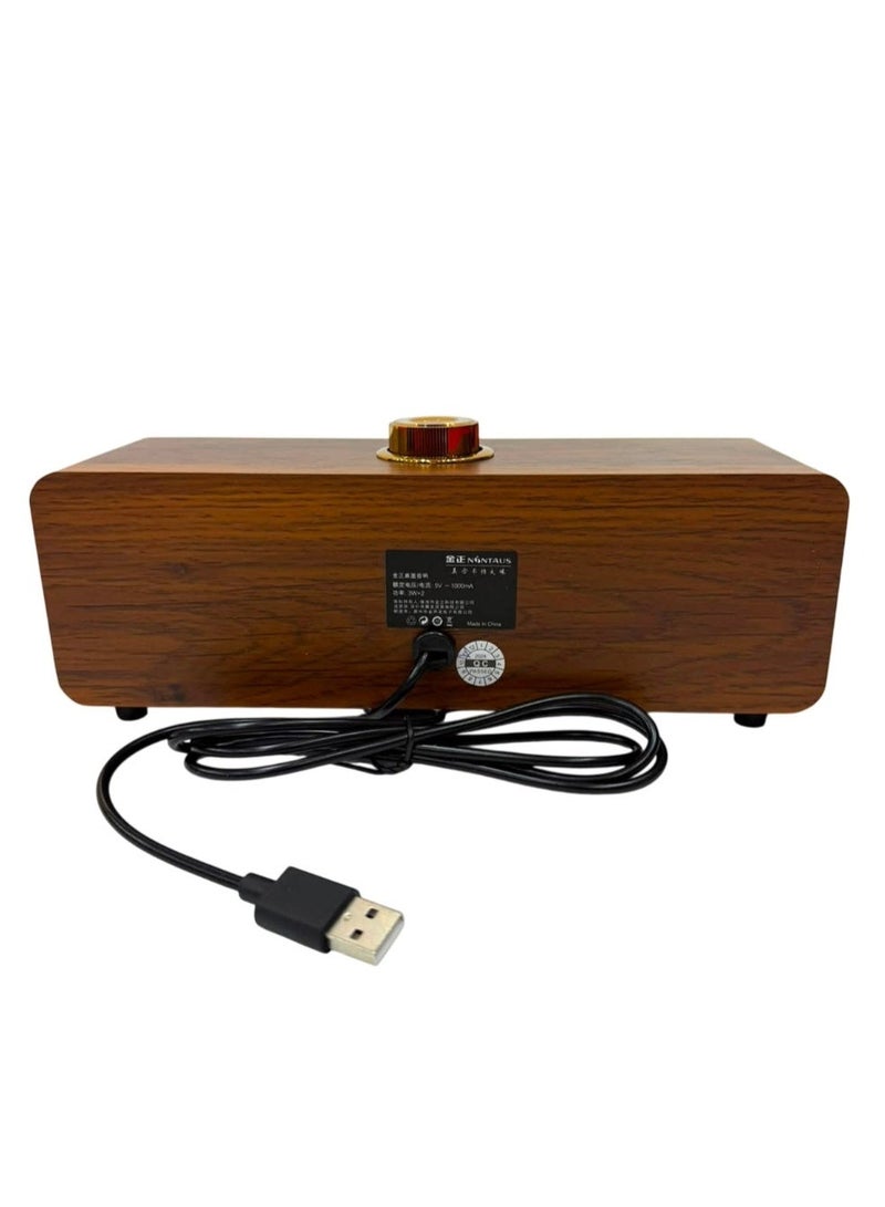 مكبر صوت مكتبي M4005 بتقنية البلوتوث، يعمل عبر USB، مزود بمكبري صوت، تصميم خشبي، ونظام صوتي محمول. - Image 3