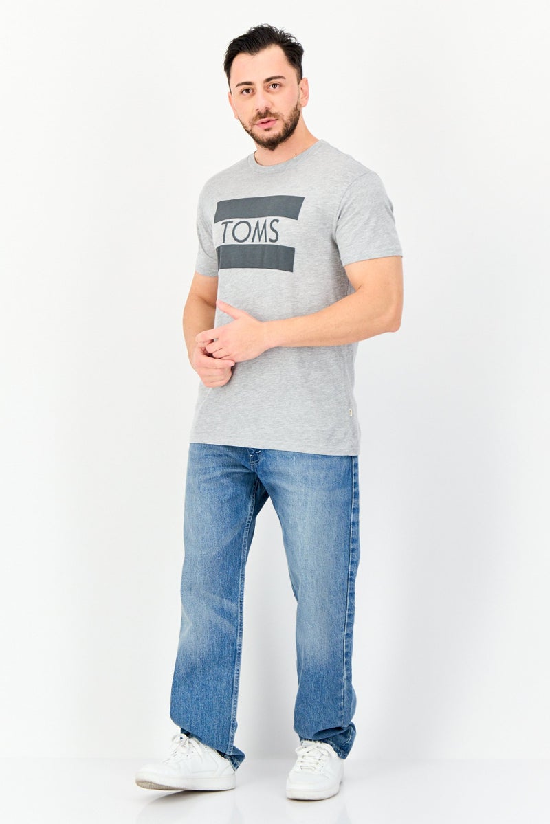 TOMS Men Crew Neck Short Sleeve Brand Logo T-shirt, Grey - Image 4