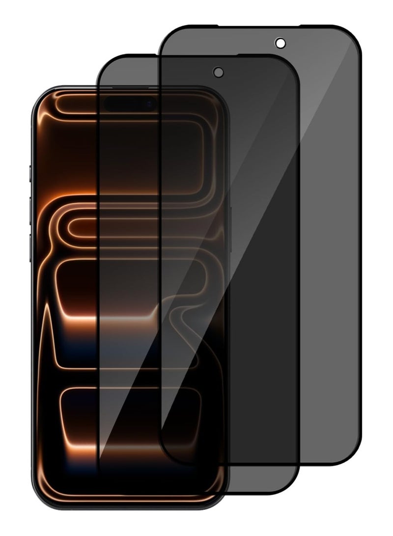 YJS iPhone 17 Pro Max Privacy Tempered Glass with 2-Pack 9H Hardness Anti-Scratch 5D Privacy Protection Glass For iPhone 17 Pro Max 6.9-inch - Image 1