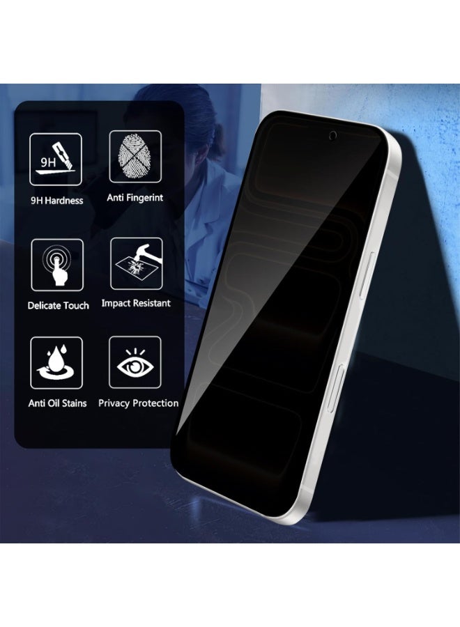 YJS iPhone 17 Pro Max Privacy Tempered Glass with 2-Pack 9H Hardness Anti-Scratch 5D Privacy Protection Glass For iPhone 17 Pro Max 6.9-inch - Image 4