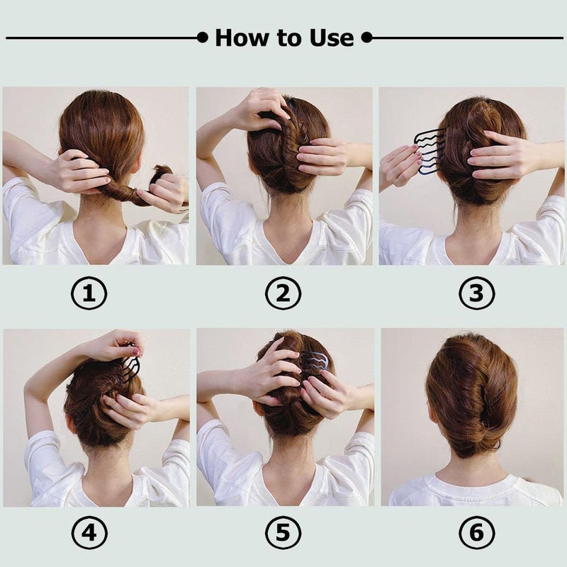 LAPOHI 12-Piece Plastic Hair Combs & Pins for Updo, Bun & Vintage Hairstyles - Image 5