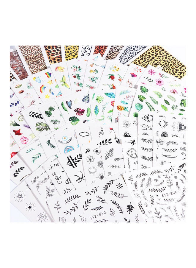 NIBEMINENT 68-Sheet Nail Art Stickers Multicolour - Image 1