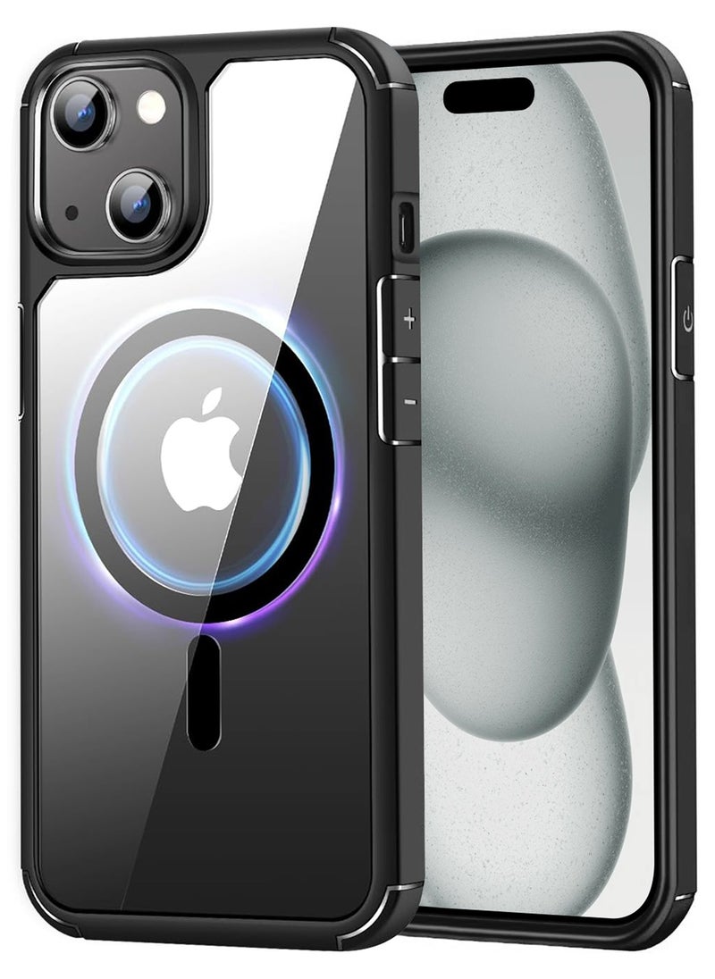 YoYoTech - Designed for iPhone 15 Plus 6.7-inch Magnetic case Compatible with Magsafe Defender  Shockproof,Hard Back Case,Ultra-Thin Crystal Back Anti Scratch Cover-Black - Image 1