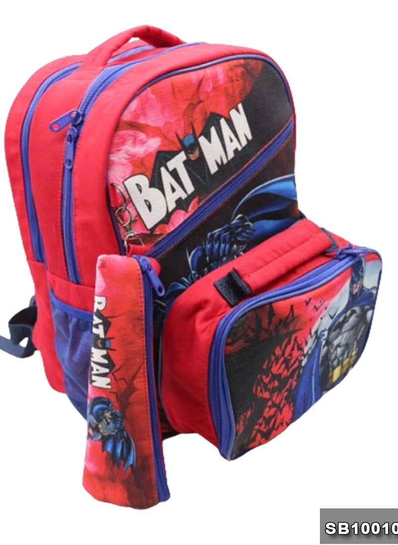 Gharibo Bags School backpack with lunch bag Size 15 Bat Man  - Image 2