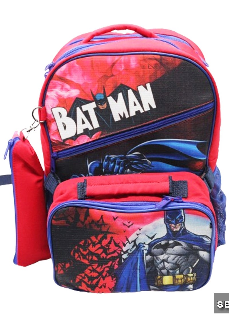 Gharibo Bags School backpack with lunch bag Size 15 Bat Man  - Image 1