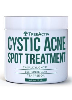 TreeActiv Salicylic Acid Cystic Acne Spot Treatment, 0.5 Fl Oz, Acne Treatment For Face, Acne Spot Cream, Hormonal Acne Treatment, Acne Spot Treatment For Face And Body, Acne Cream For Teens & Adults  - Image 1