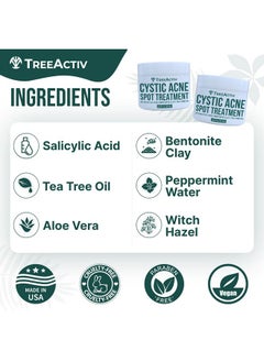 TreeActiv Salicylic Acid Cystic Acne Spot Treatment, 0.5 Fl Oz, Acne Treatment For Face, Acne Spot Cream, Hormonal Acne Treatment, Acne Spot Treatment For Face And Body, Acne Cream For Teens & Adults  - Image 5