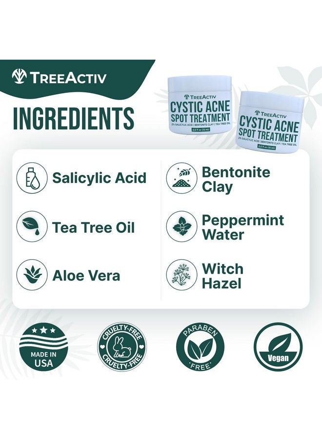 TreeActiv Salicylic Acid Cystic Acne Spot Treatment, 0.5 Fl Oz, Acne Treatment For Face, Acne Spot Cream, Hormonal Acne Treatment, Acne Spot Treatment For Face And Body, Acne Cream For Teens & Adults  - Image 5