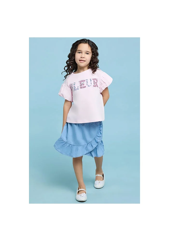 أر أند بي Washed Denim Skirt with Elastic Waist