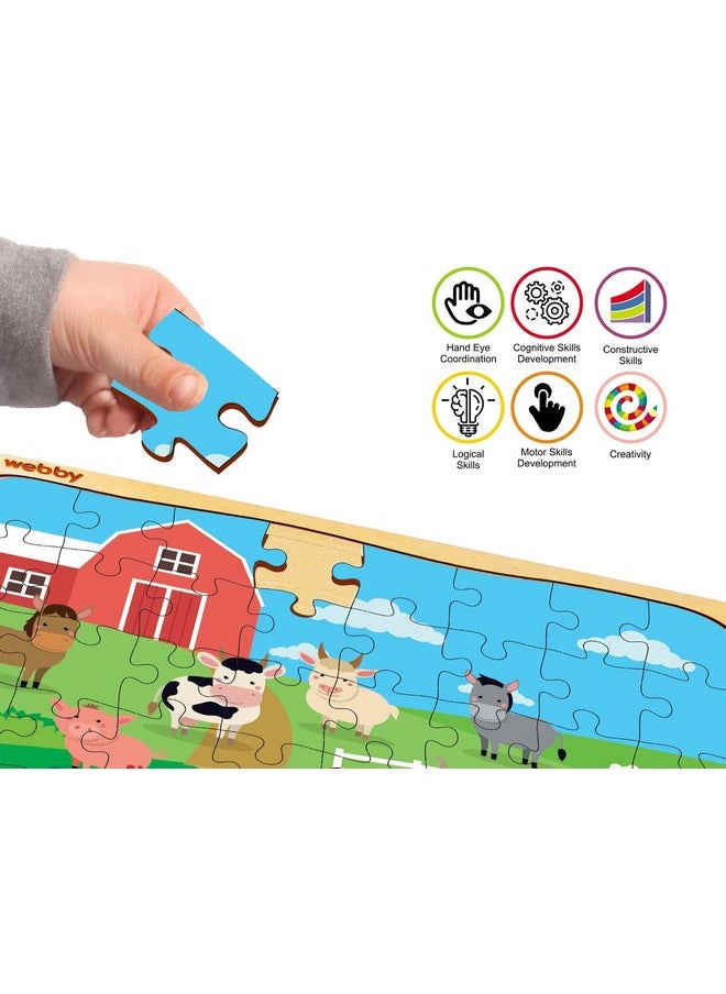 ويبي - أحجية الصور المقطوعة الخشبية من Webby Kids Farm House، 40 قطعة - Image 1