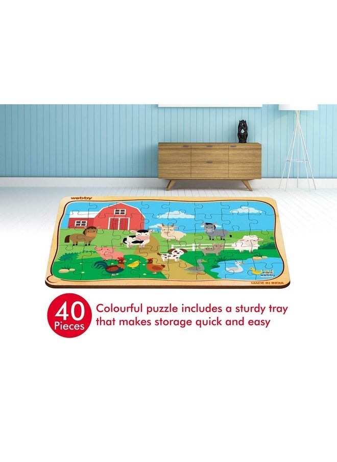 ويبي - أحجية الصور المقطوعة الخشبية من Webby Kids Farm House، 40 قطعة - Image 1