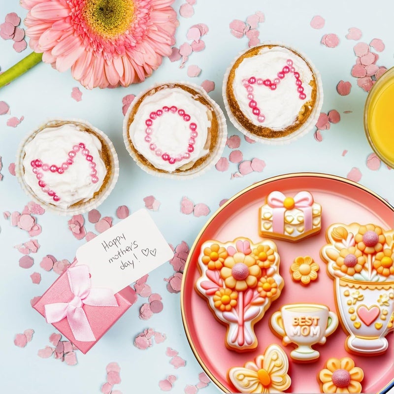 2 Pcs 3D Flower Silicone Mold Food Grade Fondant Cake Chocolate Candy Baking Tool For Cupcake Topper Soap Wax Polymer Clay Craft Non Stick Reusable Kitchen Supplies - Image 2