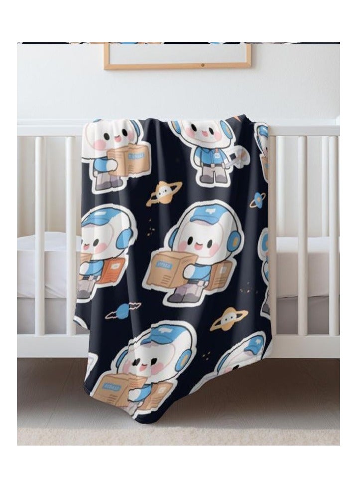 عام بطانية رقيقة من الفانيلا (دافئة ومريحة، ومناسبة للنوم واستخدام الألعاب وإزالة الغبار ومقاومة للرمل) 150 سم * 200 سم - 756 - Image 5