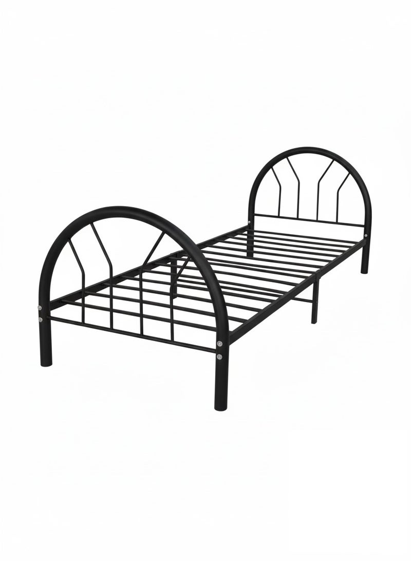 AGD Comfortable single bed with a modern design, high-quality and rust-resistant steel frame, 200×92×85cm/ White - Image 2