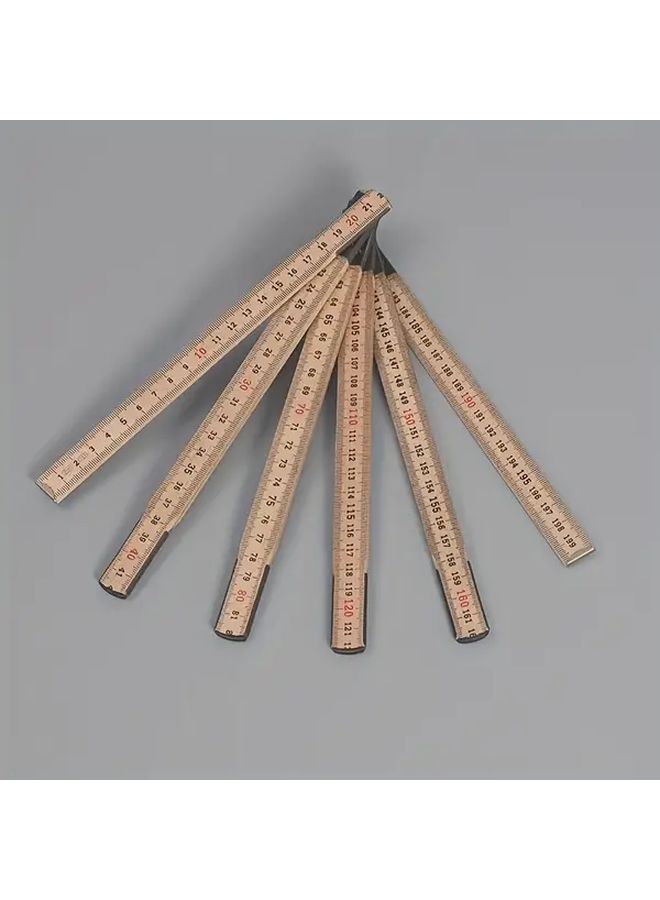 Portable 2m 78 74in Folding Ruler Double Sided Imperial Metric Metal Carpenter Tool - Image 1
